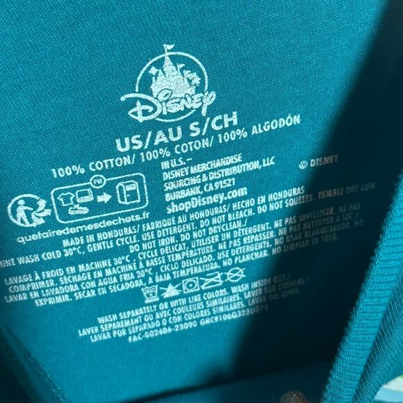 NWT Disney Teal Cinderella Castle Rainbow Tee Shirt Size Small Pride - Picture 3 of 6